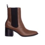 Canna Brown Leather Chelsea Ankle Boots – 6.5cm Block Heel