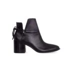 Attalea Black Leather Ankle Boots – 6.5cm Block Heel