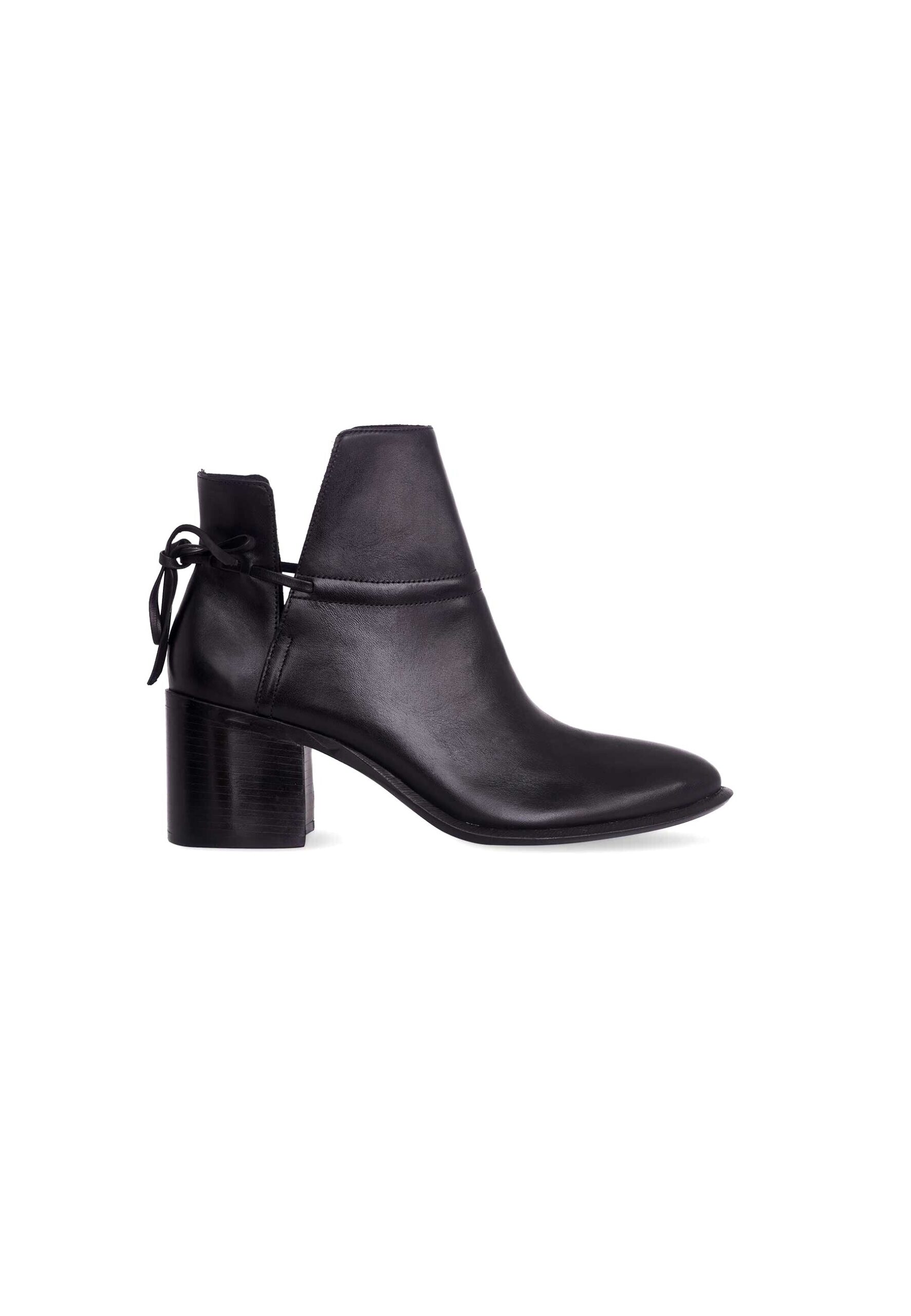 13EFA1VBL.jpg Attalea Black Leather Ankle Boots – 6.5cm Block Heel - Image 1