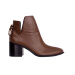 Attalea Brown Leather Ankle Boots – 6.5cm Block Heel