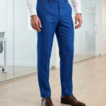 Cobalt Blue Tailored Wool Blend Trousers