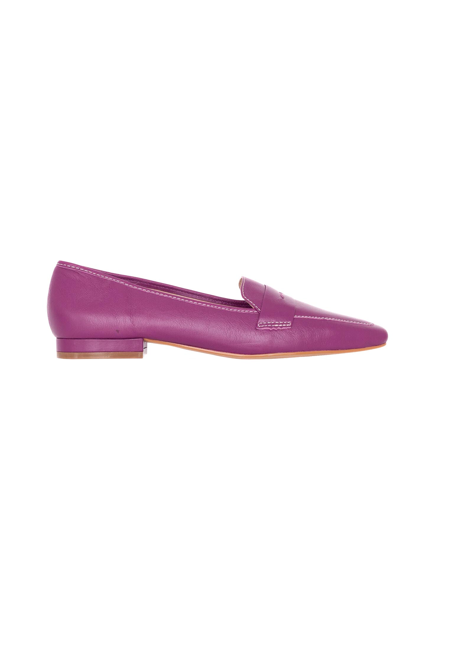 201NVME_-_Edited.jpg Cipó Purple Leather Square-Toe Loafers – Flat - Image 1