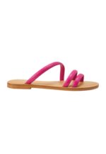 Cacau Calf Pink Leather Three-Strap Slide Sandals - Image 10