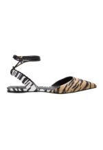 Palmito Animal Print Calf Leather Flat Sandals – Pointed Toe Ankle Strap