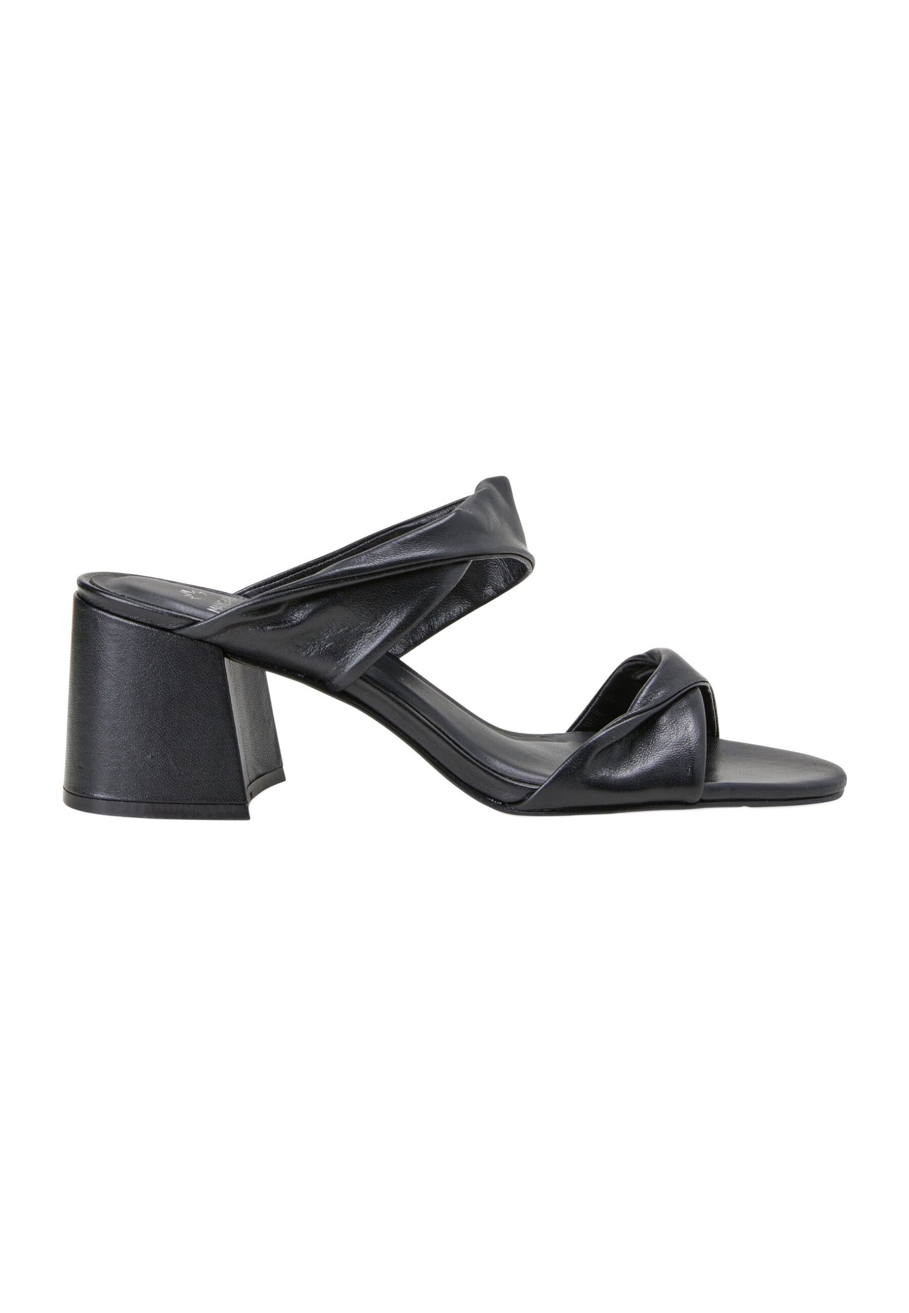 222A0902_1_-_Edited.jpg Xaxim Goat Black Leather Mules – 6.5cm Block Heel Slip-On - Image 1