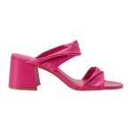 Xaxim Goat Pink Leather Mules – 6.5cm Block Heel Slip-On