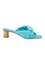 Carobá Turquoise Leather Mules – 4cm Cylindrical Block Heel Slip-On - Image 6