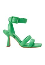 Uvaia Calf Green Leather Sandals – 8.5cm Sculpted Heel - Image 8