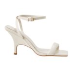 Cortiça Calf Off-White Leather Sandals – 9cm High Heel Ankle Strap