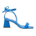 Caúna Calf Blue Leather Strappy Sandals – 6.5cm Block Heel