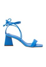 Caúna Calf Blue Leather Strappy Sandals – 6.5cm Block Heel