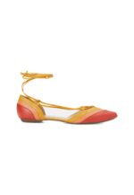 Cereja Red Leather Tie-Up Flat Sandals - Image 9