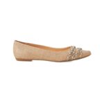 Guarandí Raffia Leather Ballerinas – Natural Beige Flat