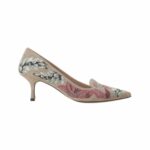 Ipê Suede Gray Leather Pumps – 6cm Embroidered Kitten Heel (Copy)
