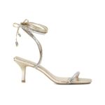 Aroeira Gold Leather Sandals – 8cm Heel