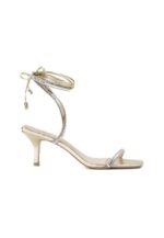 Aroeira Gold Leather Sandals – 8cm Heel - Image 8