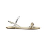 Albizia Leather Flat Sandals – Gold Natural