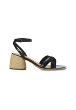 Marica Leather Sandals – 7cm Block Heel Black - Image 7