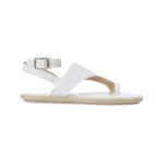 Paineira White Leather Toe-Ring Flat