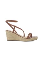 Romã Brown Leather Espadrille Wedges – Jute Platform - Image 5
