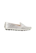 Angico Calf Silver Leather Penny Loafers – Flat