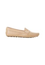Angico Calf Beige Leather Penny Loafers – Flat - Image 6