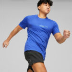 Men’s Short Sleeve T-Shirt Puma Run Favorite Logo Blue - Image 21