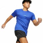 Men’s Short Sleeve T-Shirt Puma Run Favorite Logo Blue - Image 7