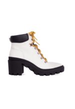 Vriesea White Leather Combat Boots – 9cm Block Heel - Image 7
