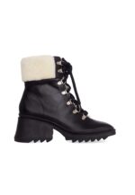 Cassia Black Calf Leather Combat Boots – 7.8cm Heel - Image 6