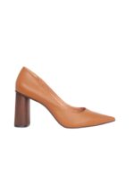Plinia Leather Block Heel Pumps – 8.4cm Brown - Image 7