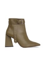 Salvia Leather Ankle Boots – 9cm Pointed Toe Green - Image 8