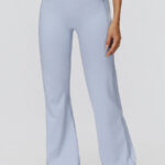 NakedFeel Contrast Ribbed Flare Pants