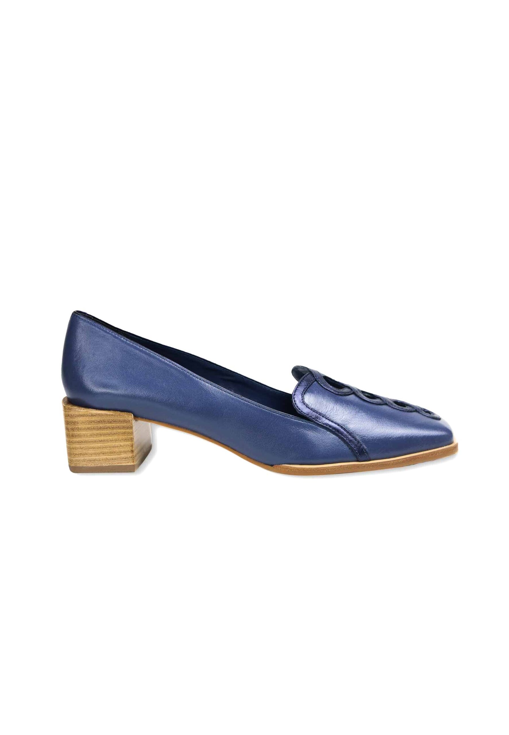GA27BL_-_Edited.jpg Cordía Blue Leather Loafers – 4cm Block Heel - Image 1