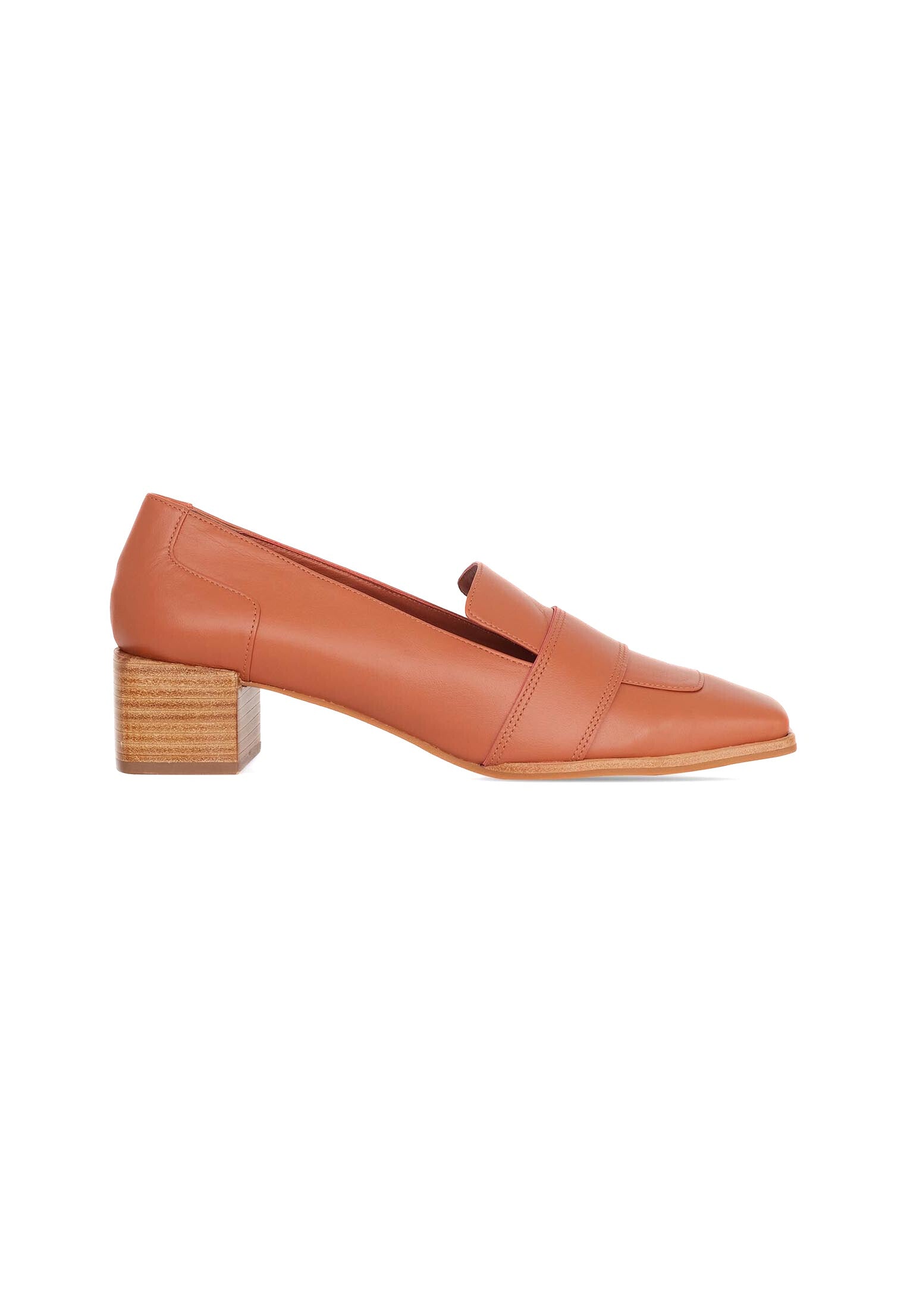 MOAD_-_Edited_52778dc3-332d-4399-95e2-fc1e022b6dc8.jpg Louro Loafers in Caramel Calf Leather – 4cm Block Heel - Image 1