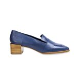 Louro Loafers in Blue Calf Leather – 4cm Block Heel