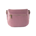 RB1002AZ | Made in Italy Genuine Leather Shoulder Bag with Removable Leather Shoulder Strap and Shiny Gold Metal Buckle Attachments - Antique Pink Color - Size: 26 x 20 x 10 cm. - Image 2