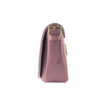 RB1002AZ | Made in Italy Genuine Leather Shoulder Bag with Removable Leather Shoulder Strap and Shiny Gold Metal Buckle Attachments - Antique Pink Color - Size: 26 x 20 x 10 cm. - Image 3