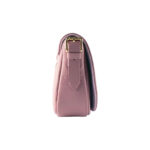 RB1002AZ | Made in Italy Genuine Leather Shoulder Bag with Removable Leather Shoulder Strap and Shiny Gold Metal Buckle Attachments - Antique Pink Color - Size: 26 x 20 x 10 cm. - Image 4