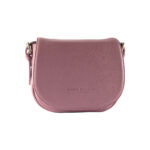 RB1002AZ | Made in Italy Genuine Leather Shoulder Bag with Removable Leather Shoulder Strap and Shiny Gold Metal Buckle Attachments - Antique Pink Color - Size: 26 x 20 x 10 cm. - Image 5