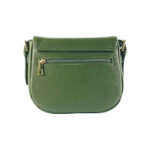 RB1002E | Made in Italy Genuine Leather Shoulder Bag with Removable Leather Shoulder Strap and Shiny Gold Metal Buckle Attachments - Green Color - Size: 26 x 20 x 10 cm. - Image 2