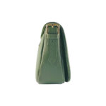 RB1002E | Made in Italy Genuine Leather Shoulder Bag with Removable Leather Shoulder Strap and Shiny Gold Metal Buckle Attachments - Green Color - Size: 26 x 20 x 10 cm. - Image 4