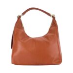 RB1017AM | Borsa Donna a spalla Morbida in Vera Pelle Made in Italy con manico singolo e tracolla removibile. Attacchi con moschettoni in metallo Oro Lucido - Colore Paprika - Dimensioni: cm 36 x 40 x 13 - Image 2