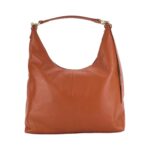 RB1017AM | Borsa Donna a spalla Morbida in Vera Pelle Made in Italy con manico singolo e tracolla removibile. Attacchi con moschettoni in metallo Oro Lucido - Colore Paprika - Dimensioni: cm 36 x 40 x 13 - Image 3