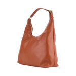 RB1017AM | Borsa Donna a spalla Morbida in Vera Pelle Made in Italy con manico singolo e tracolla removibile. Attacchi con moschettoni in metallo Oro Lucido - Colore Paprika - Dimensioni: cm 36 x 40 x 13 - Image 5