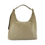 RB1017AQ | Borsa Donna a spalla Morbida in Vera Pelle Made in Italy con manico singolo e tracolla removibile. Attacchi con moschettoni in metallo Oro Lucido - Colore Taupe - Dimensioni: cm 36 x 40 x 13 - Image 2