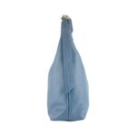 RB1017P | Women's Soft Shoulder Bag in Genuine Leather Made in Italy with removable shoulder strap. Shiny Gold metal snap hook attachments - Avio color - Dimensions: cm 36 x 40 x 13 - Image 4