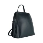 RB1018A | Women's Backpack Double compartment in Genuine Leather Made in Italy with adjustable shoulder straps. Gunmetal metal hardware - Black color - Dimensions: cm 26 x 30 x 14.5