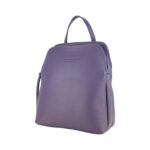 RB1018Y | Zaino Donna Doppio scomparto in Vera Pelle Made in Italy con spallacci regolabili. Accessori in metallo Canna di Fucile - Colore Viola - Dimensioni: cm 26 x 30 x 14,5 - Image 2