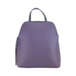 RB1018Y | Zaino Donna Doppio scomparto in Vera Pelle Made in Italy con spallacci regolabili. Accessori in metallo Canna di Fucile - Colore Viola - Dimensioni: cm 26 x 30 x 14,5 - Image 3